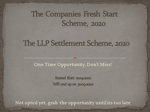 Company Fresh Start Scheme, 2020